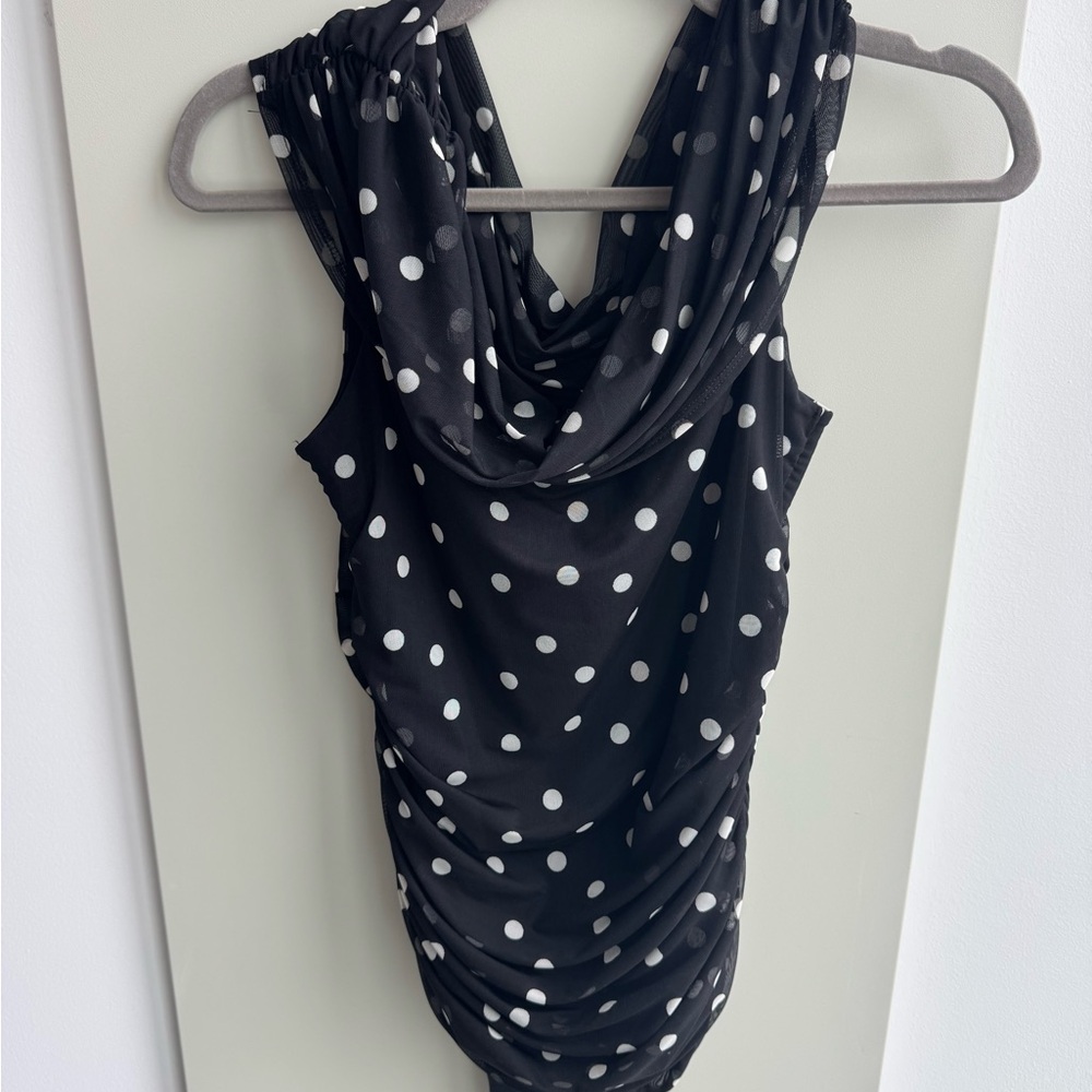 *POLKA DOT* A&F Mesh Foldover Bodysuit - Picture 2 of 2